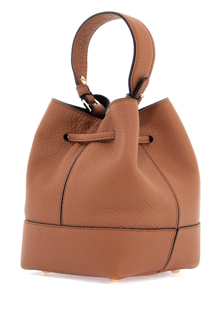 tan leather bucket bag with adjustable strap-1