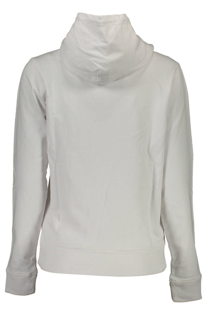 Chic White Cotton Hooded Sweatshirt