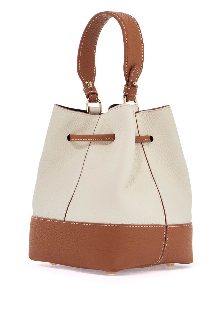 beige calfskin bag with short handle and shoulder strap-1