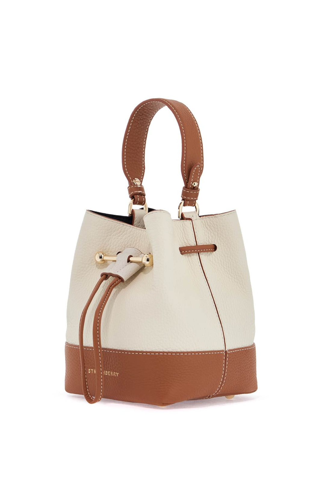 beige calfskin bag with short handle and shoulder strap-2