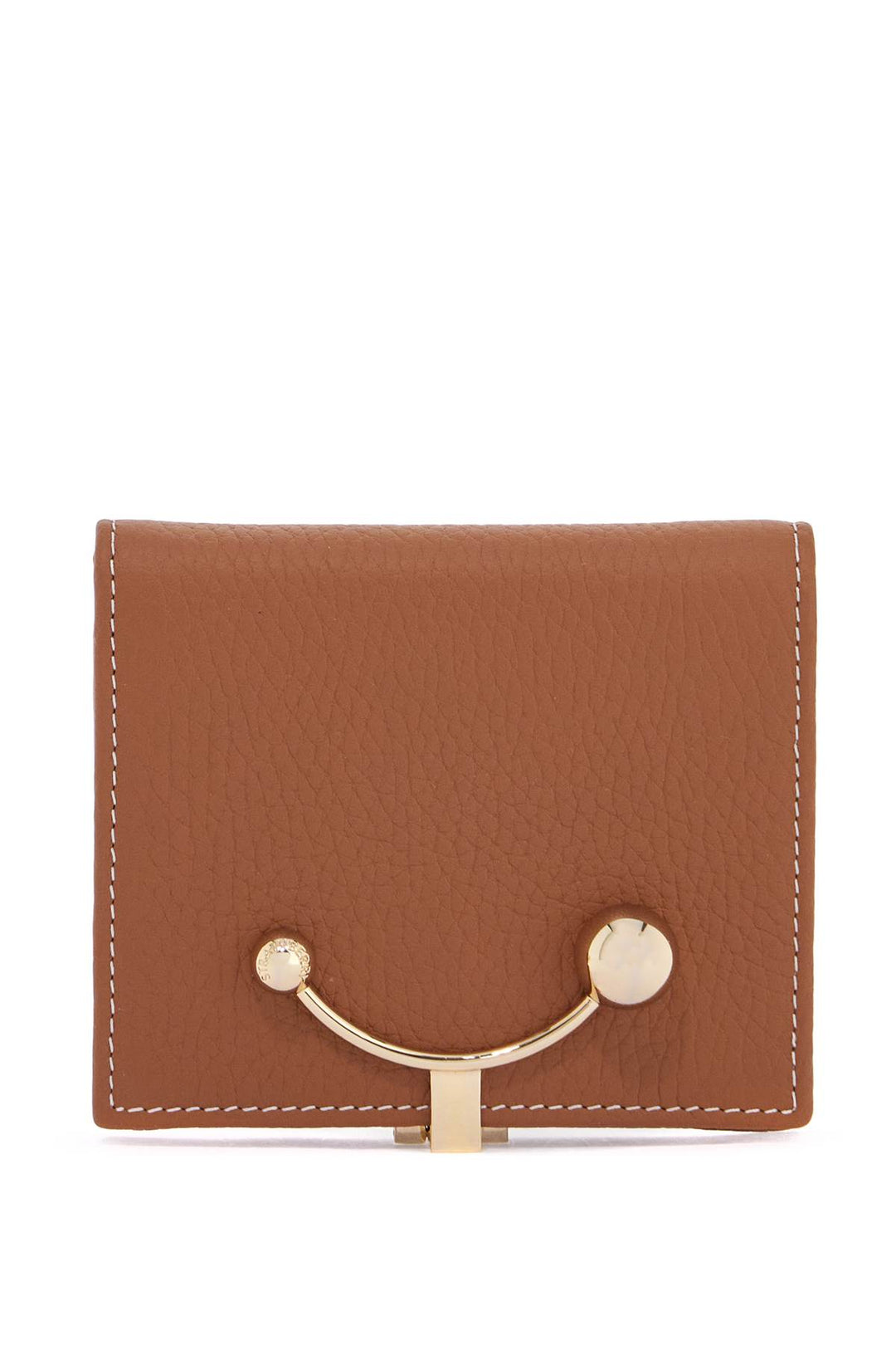 brown calfskin crescent wallet-0