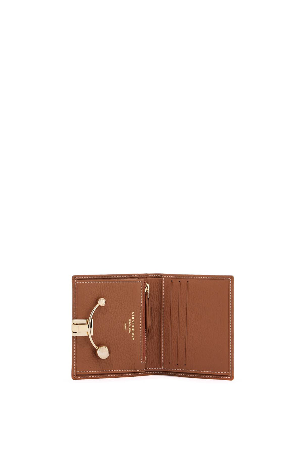 brown calfskin crescent wallet-1