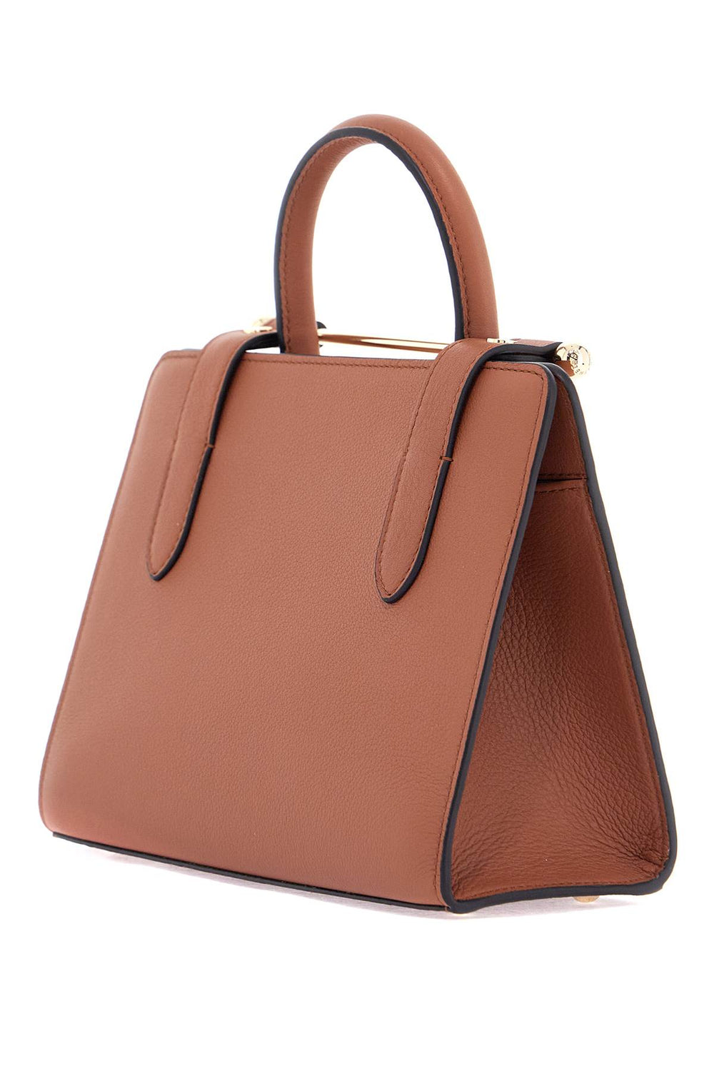 mini tote in chestnut calfskin with removable shoulder strap-1