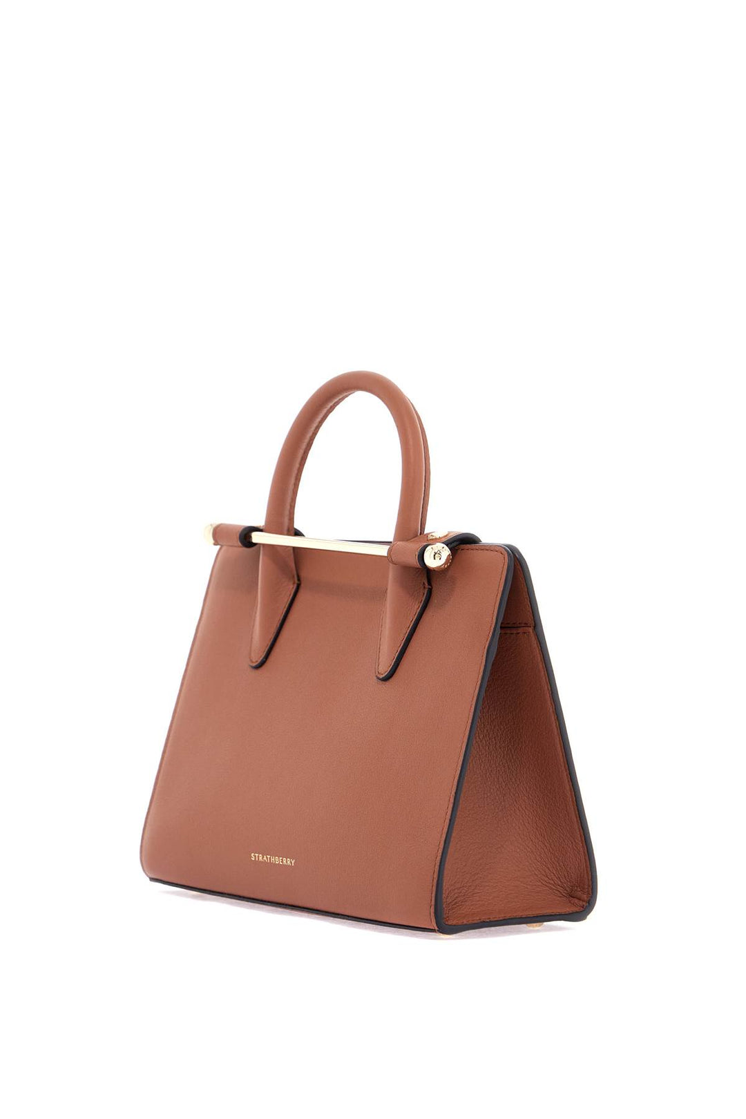 mini tote in chestnut calfskin with removable shoulder strap-2