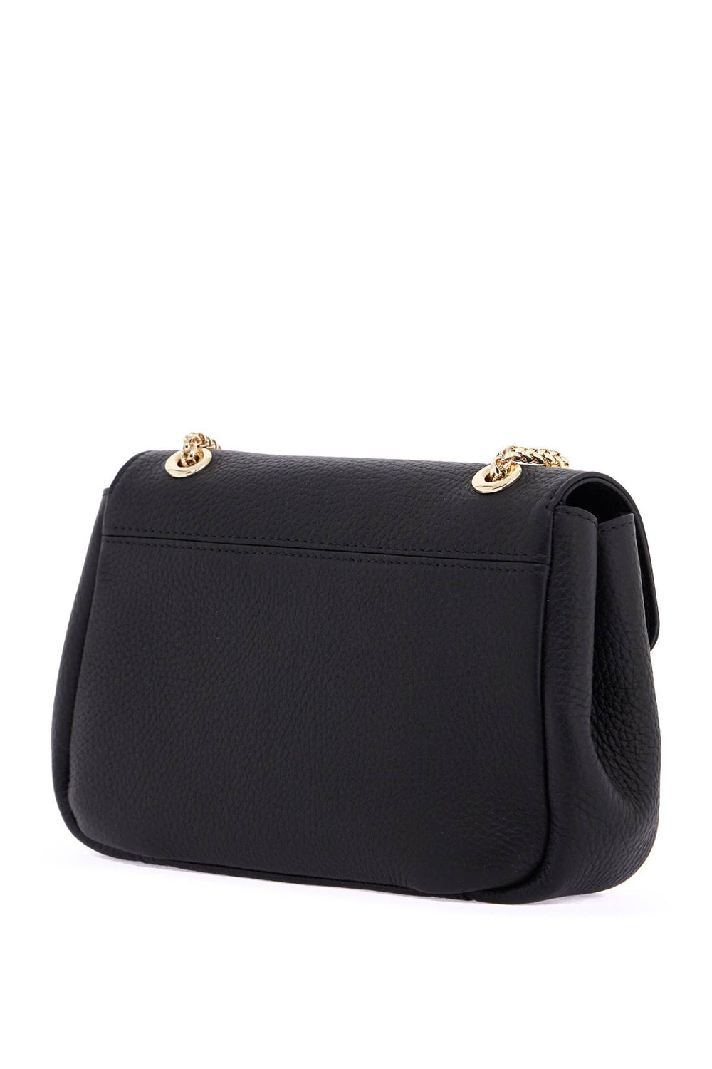 black calfskin mini bag with gold chain-1