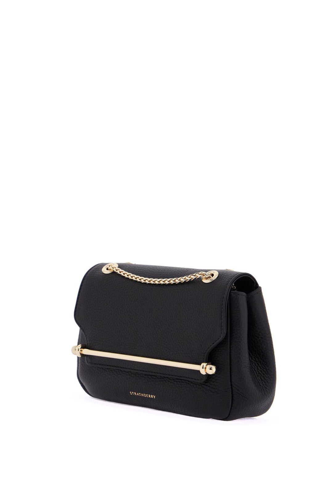 black calfskin mini bag with gold chain-2