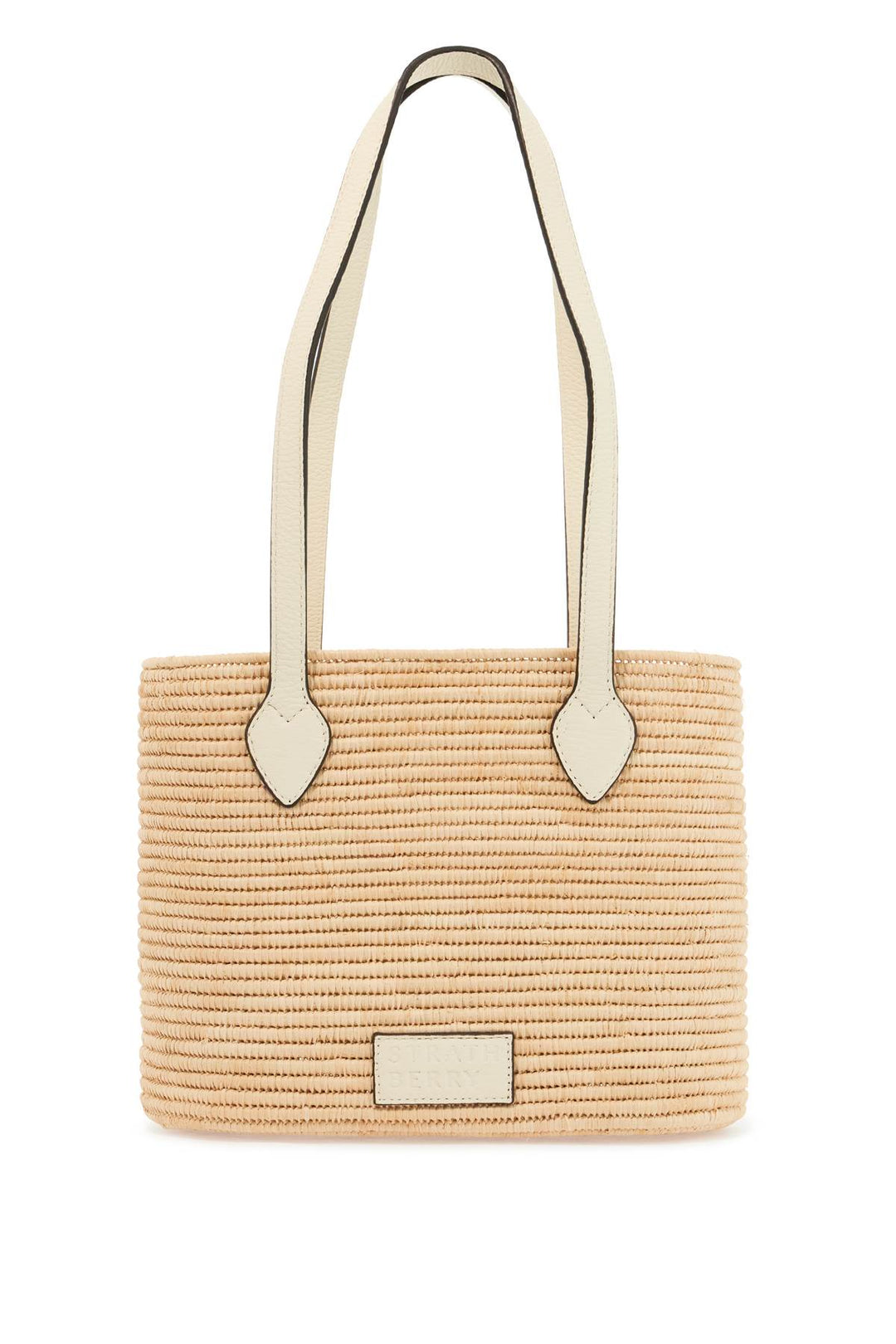 large vanilla raffia basket bag with leather finishes-0