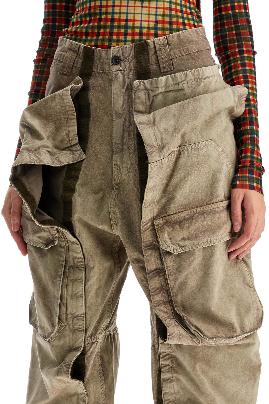 velcro cargo pants with-3