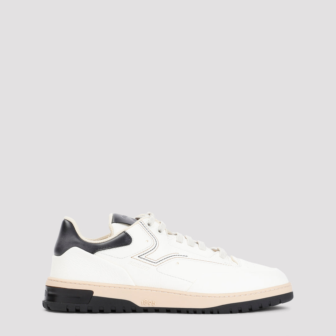 White Playoff Deer Leather Sneakers-0