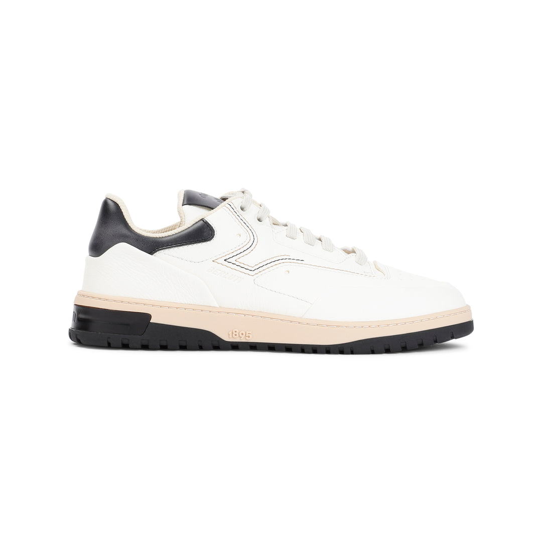 White Playoff Deer Leather Sneakers-1