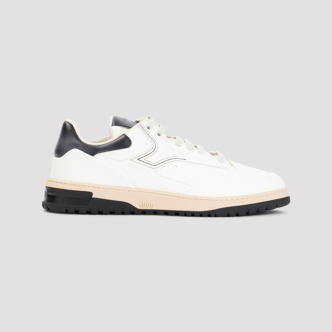 White Playoff Deer Leather Sneakers-2