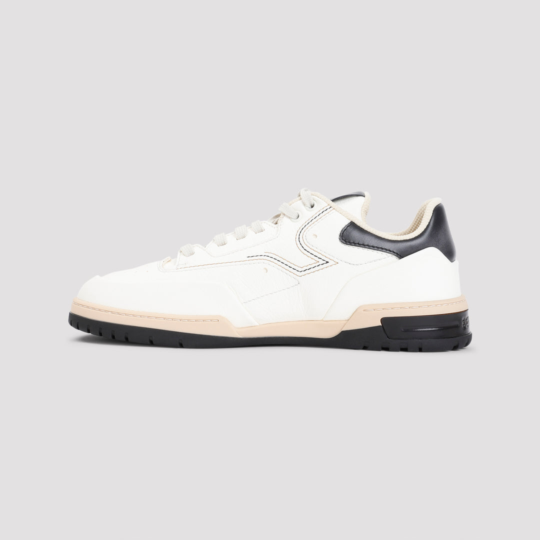 White Playoff Deer Leather Sneakers-3