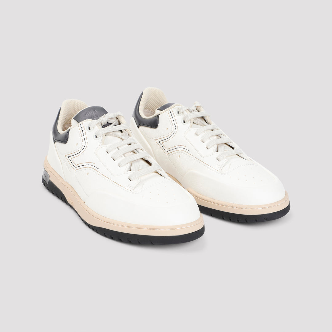 White Playoff Deer Leather Sneakers-4