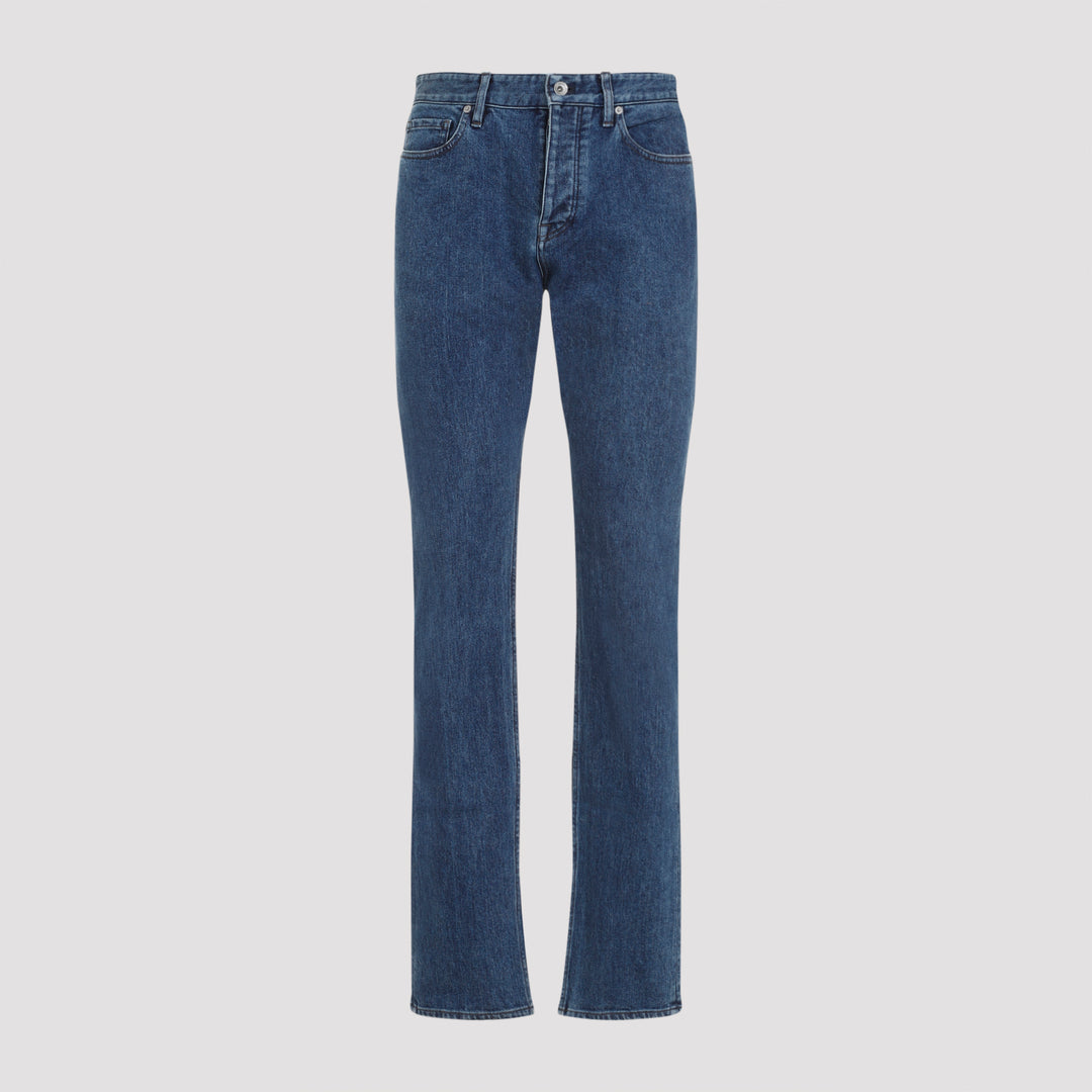 Blue Slim Cotton Jeans-0