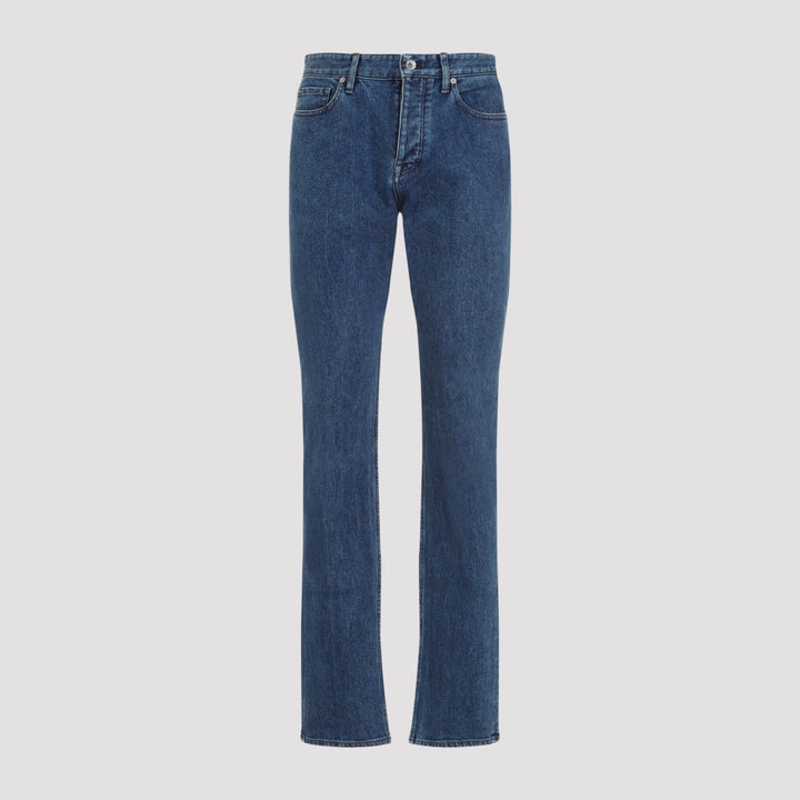 Blue Slim Cotton Jeans-0