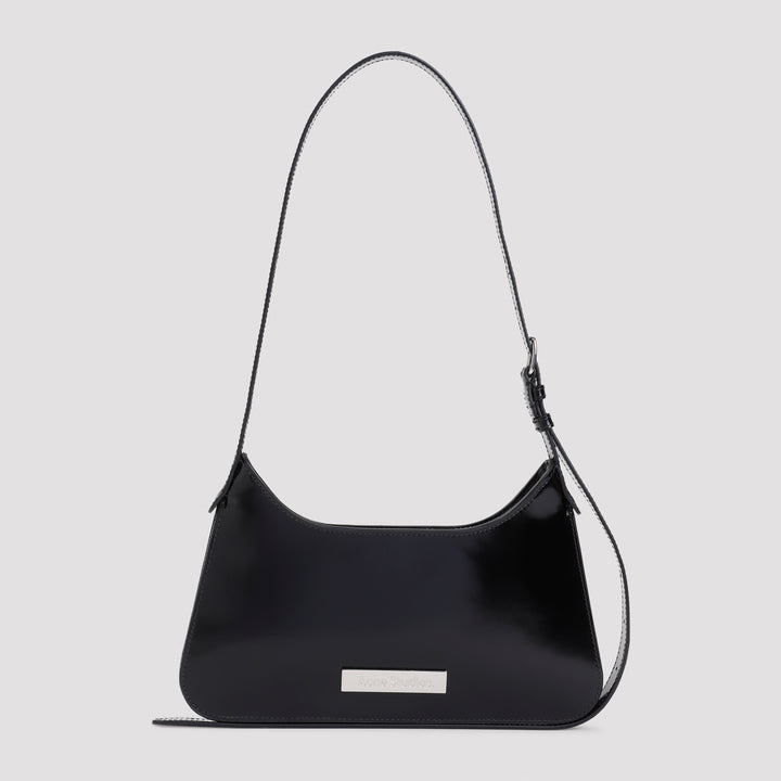 Black Platt Mini Patent Calf Leather Shoulder Bag-0