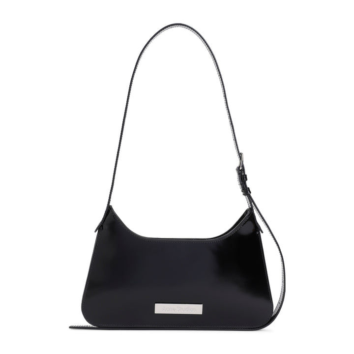 Black Platt Mini Patent Calf Leather Shoulder Bag-1