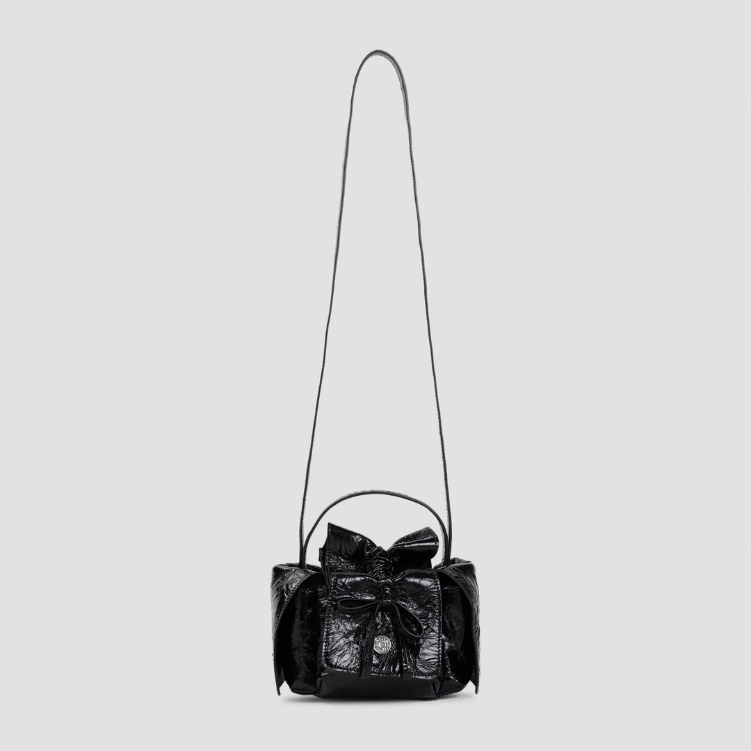 Black Multipocket Mini Lamb Leather Shoulder Bag-0