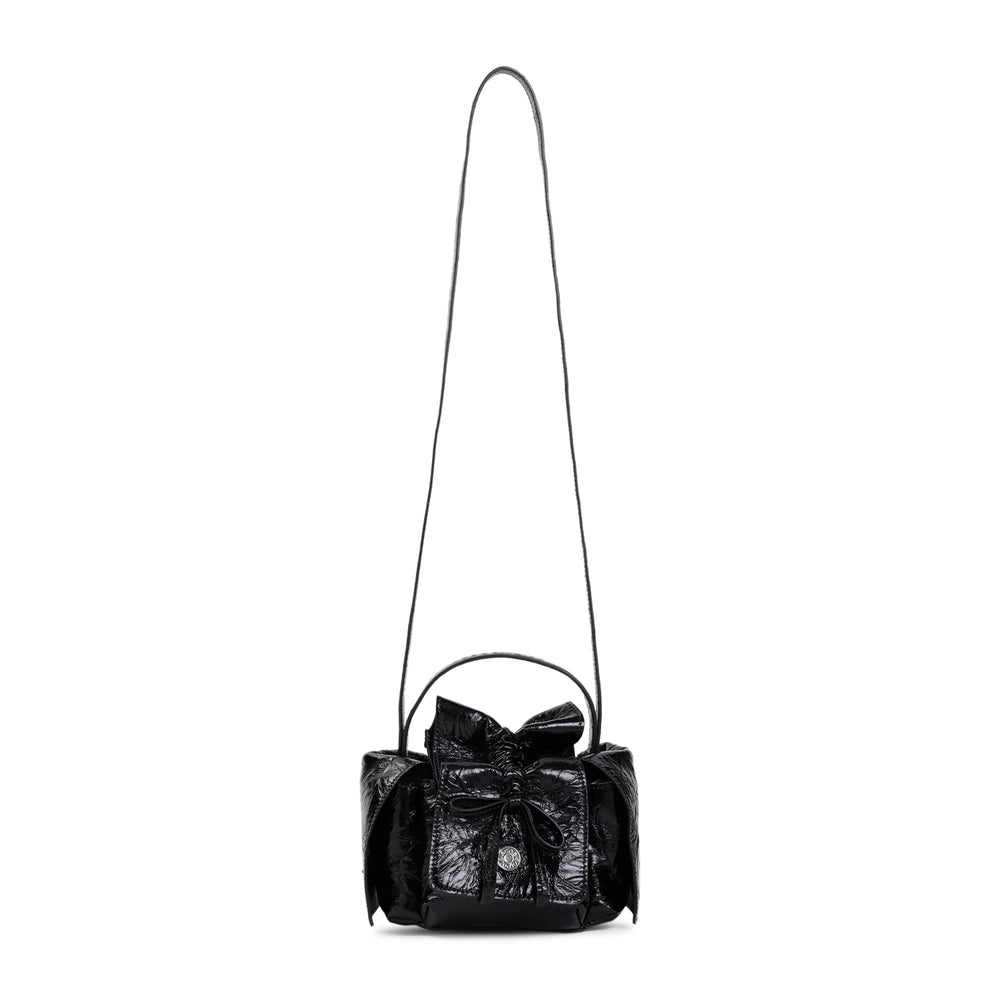 Black Multipocket Mini Lamb Leather Shoulder Bag-1