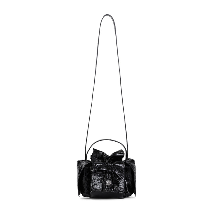 Black Multipocket Mini Lamb Leather Shoulder Bag-1