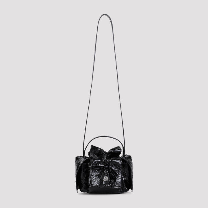 Black Multipocket Mini Lamb Leather Shoulder Bag-2