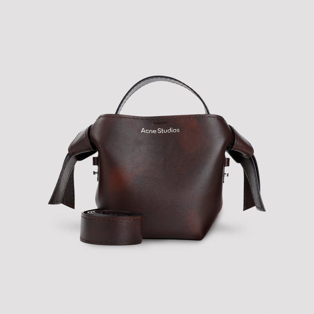 Dark Brown Musubi Mini Calf Leather Handbag-2