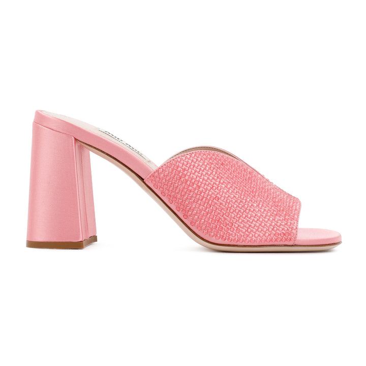 Geranio Pink Satin Sandals-1