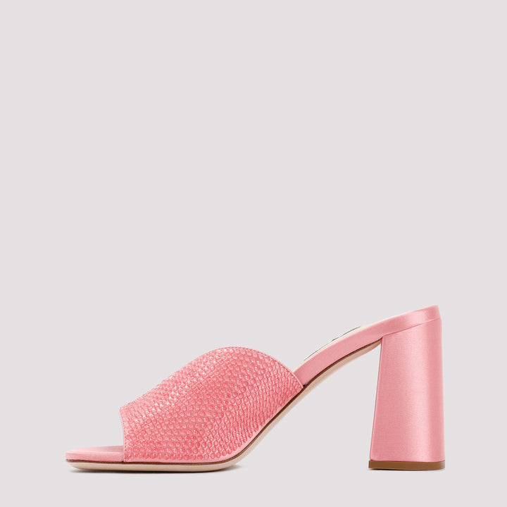 Geranio Pink Satin Sandals-3