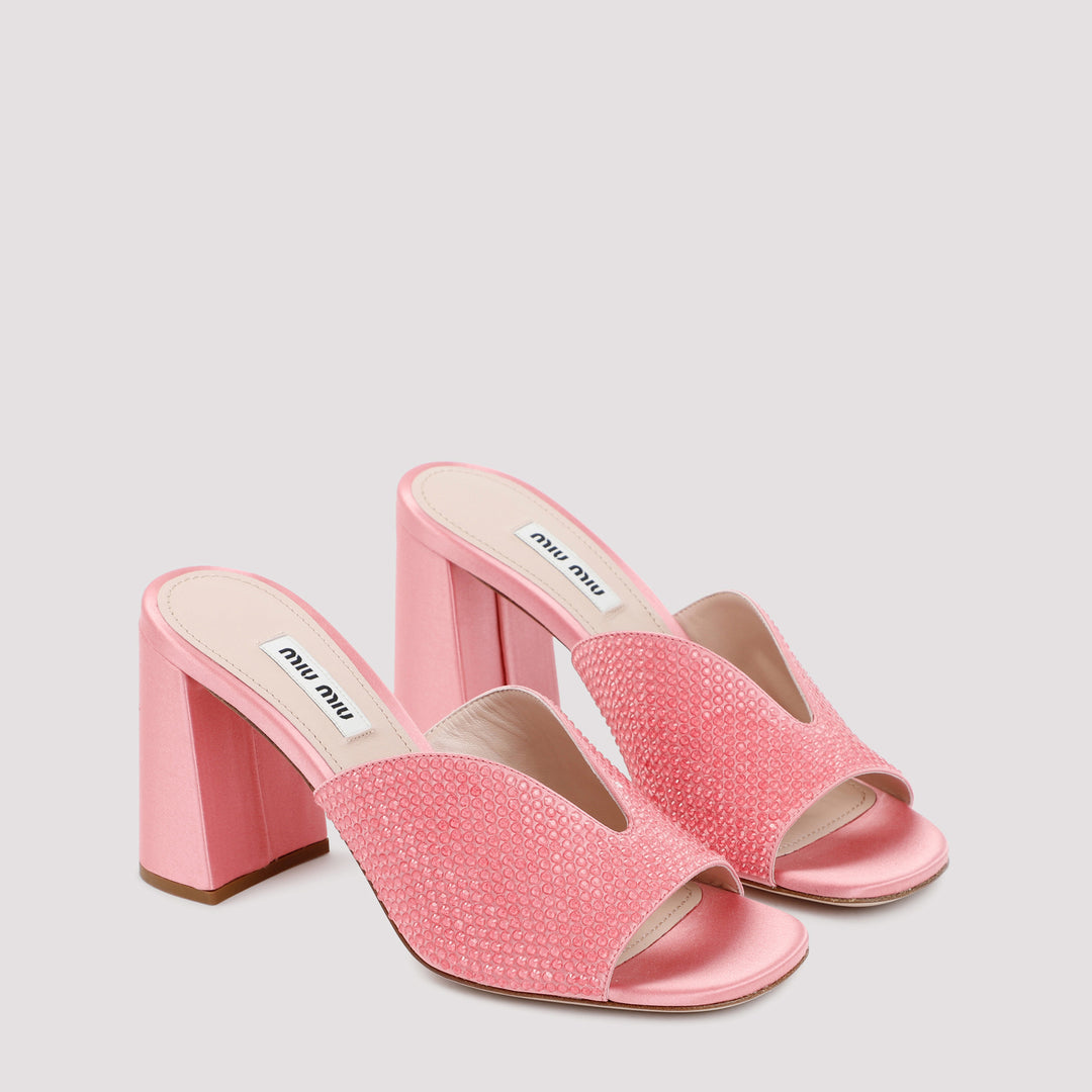 Geranio Pink Satin Sandals-4