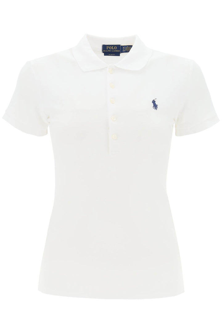 julie slim fit five button polo shirt-0