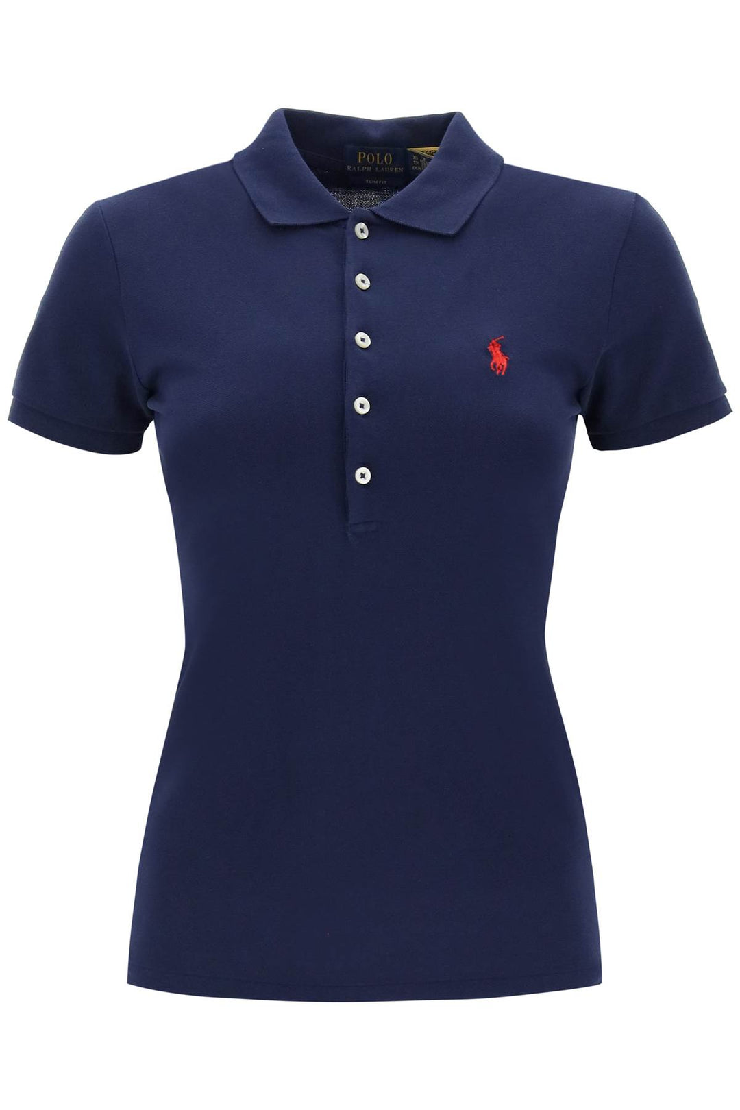 julie slim fit five button polo shirt-0