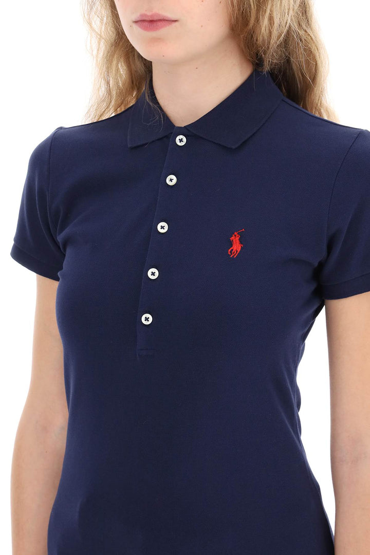 julie slim fit five button polo shirt-3