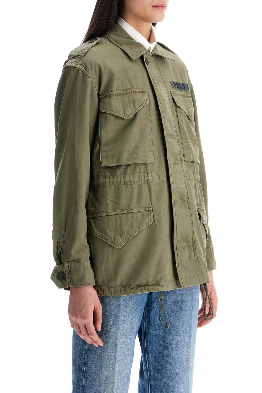 loose olive green m51 jacket in cotton-1