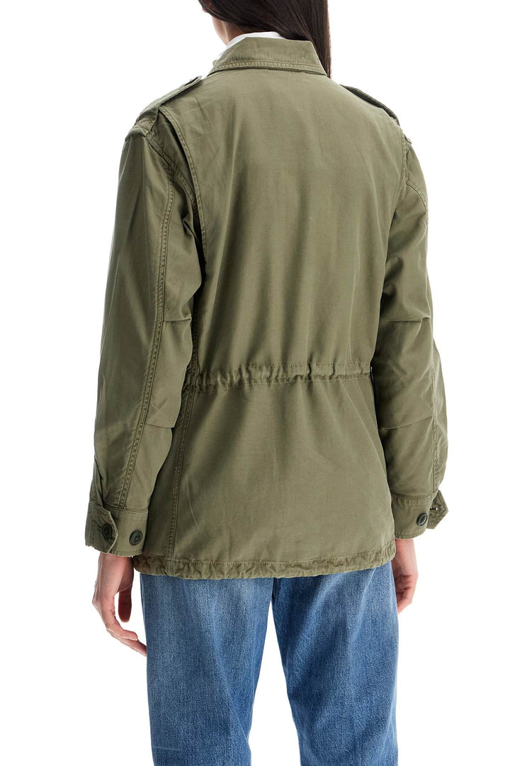 loose olive green m51 jacket in cotton-2