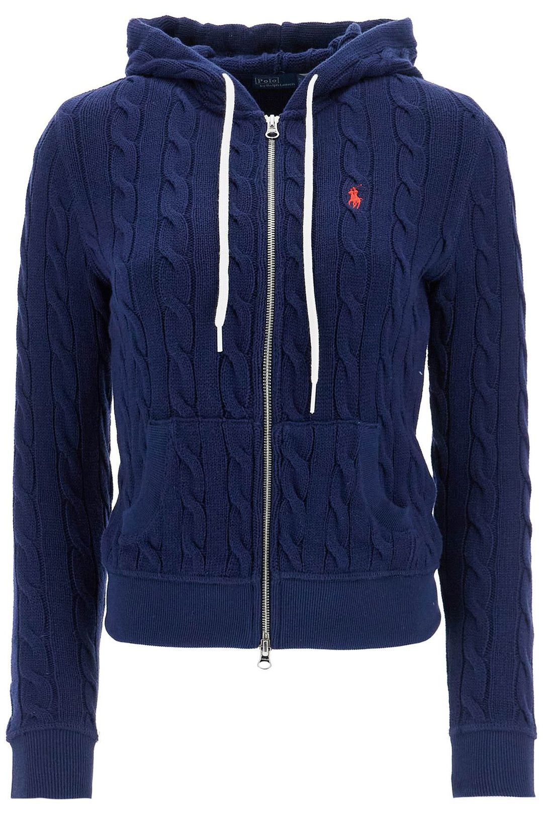 navy blue slim fit zip hoodie cardigan-0