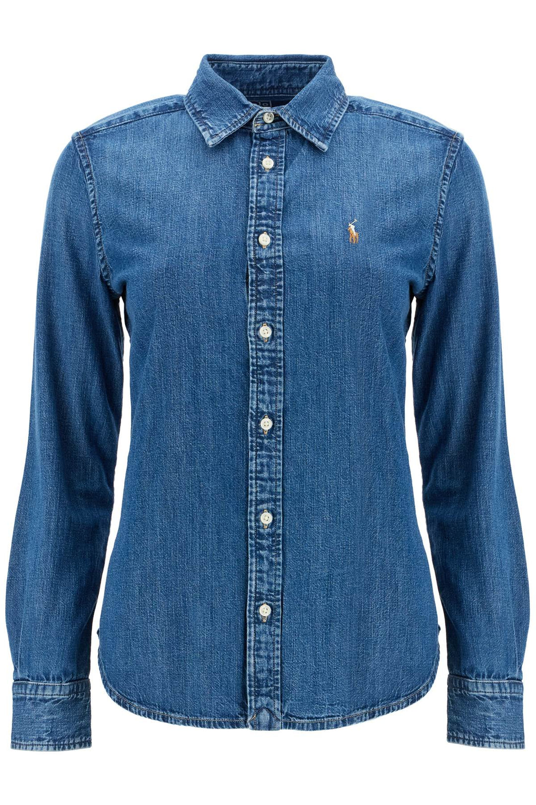 slim fit denim shirt-0