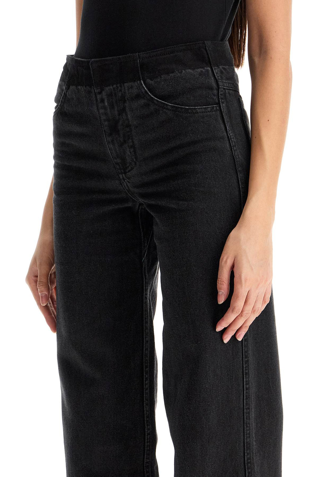 low-waisted deconstructed jeans-3