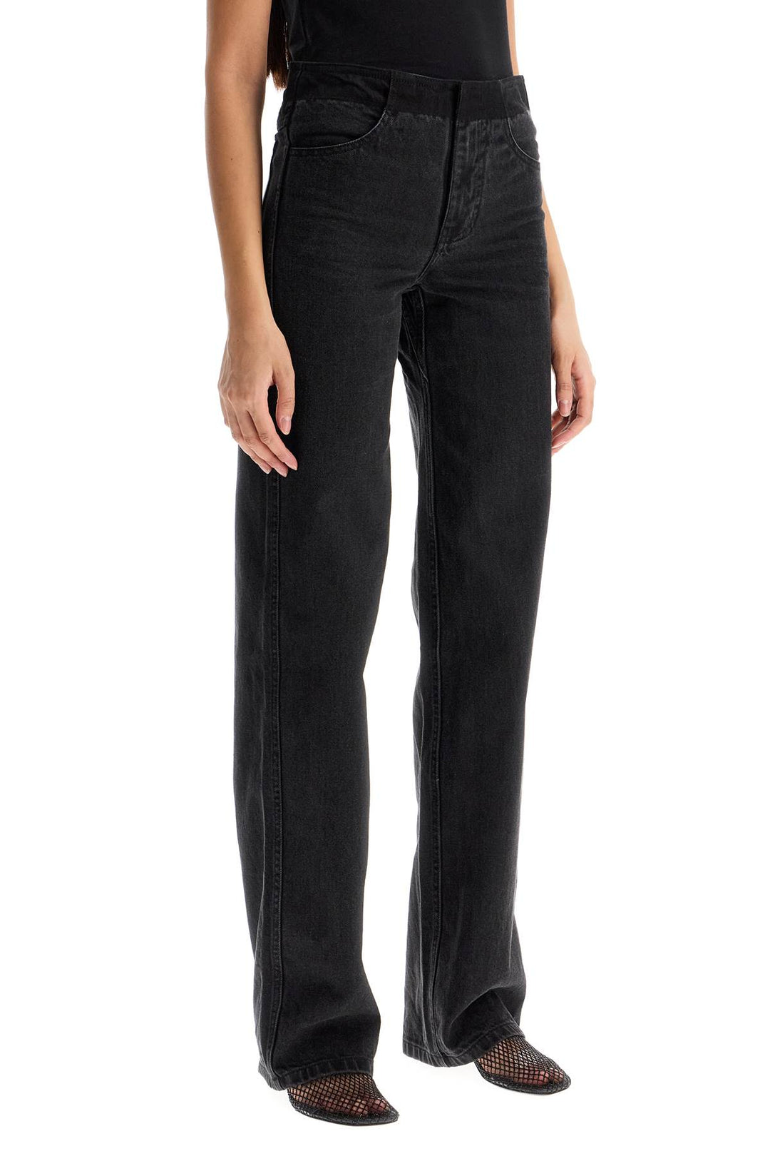 low-waisted deconstructed jeans-1