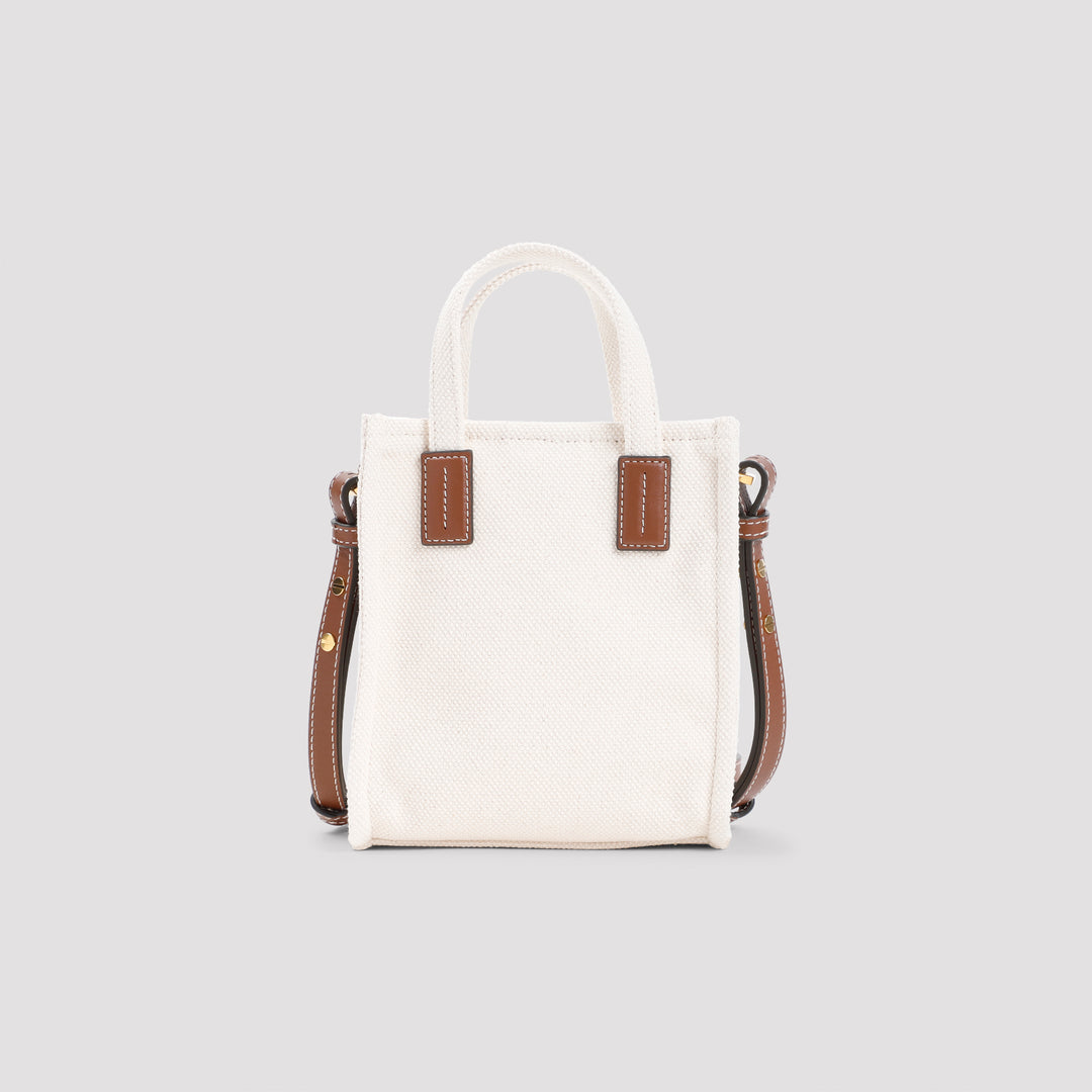 Cuero White Cotton Minibag-3