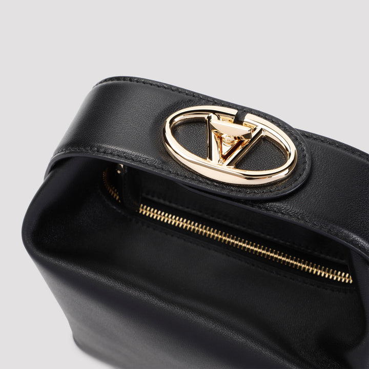 Black VLogo The Bold Edition Lamb Leather Mini Bag-4