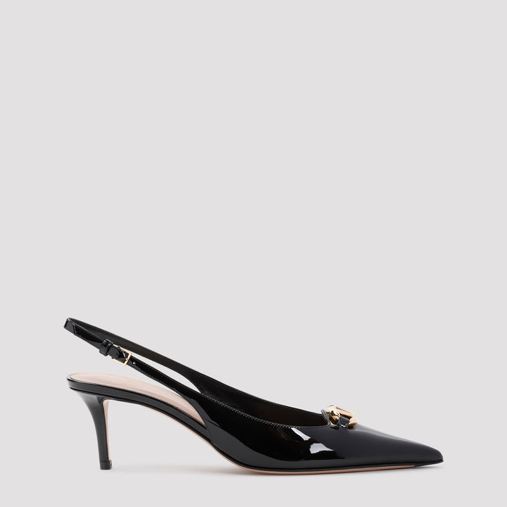 Black Vlogo Calf Leather Mules-0