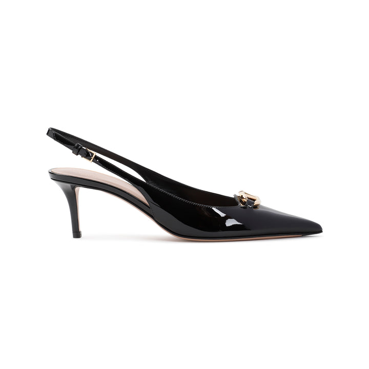 Black Vlogo Calf Leather Mules-1