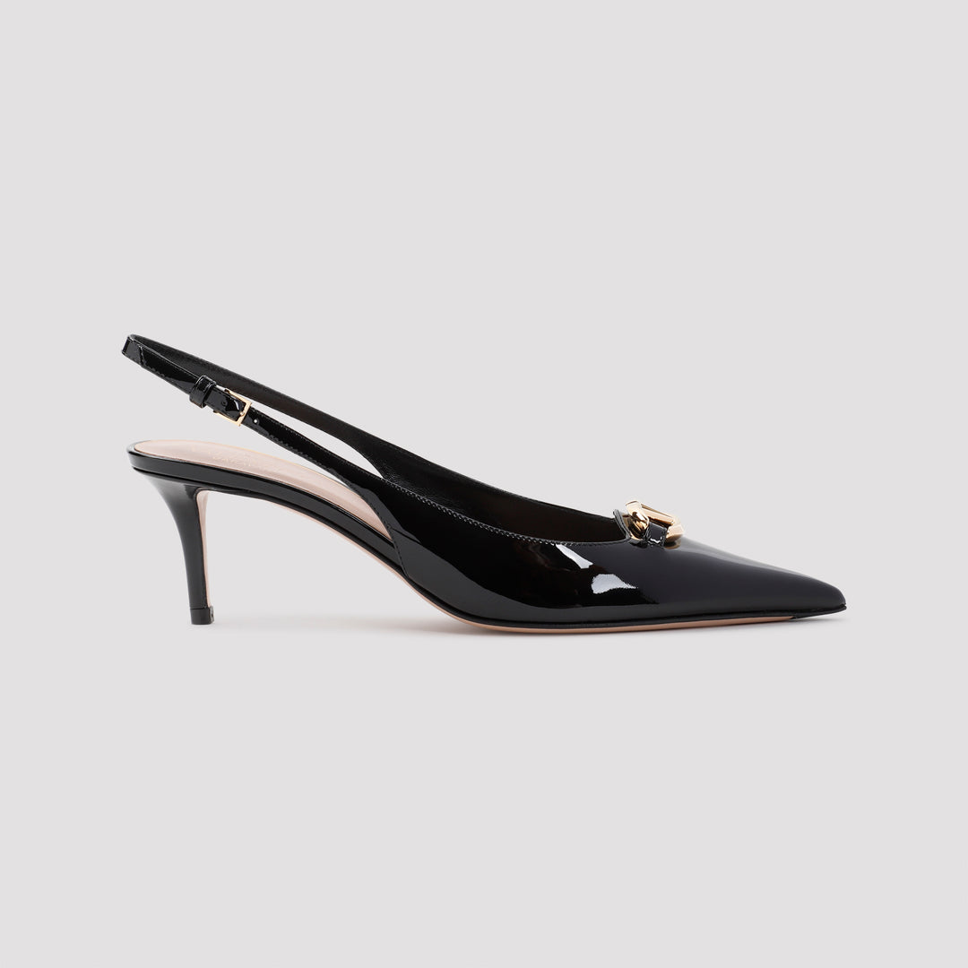 Black Vlogo Calf Leather Mules-2