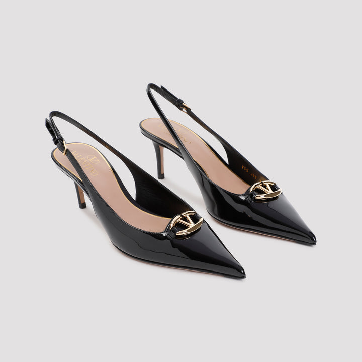 Black Vlogo Calf Leather Mules-4