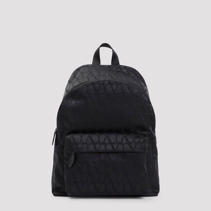 Black Polyester Backpack-0