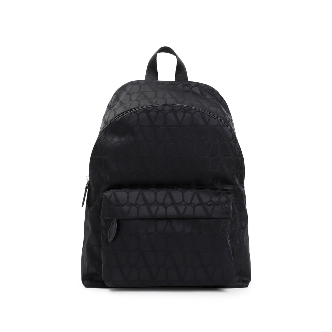 Black Polyester Backpack-1