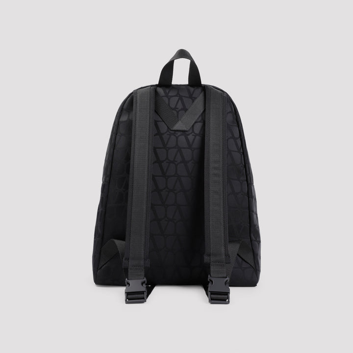 Black Polyester Backpack-3