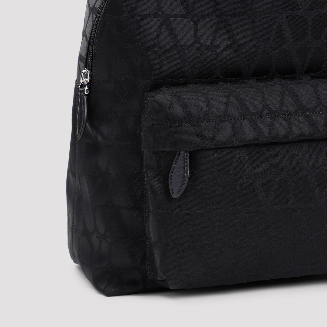 Black Polyester Backpack-4