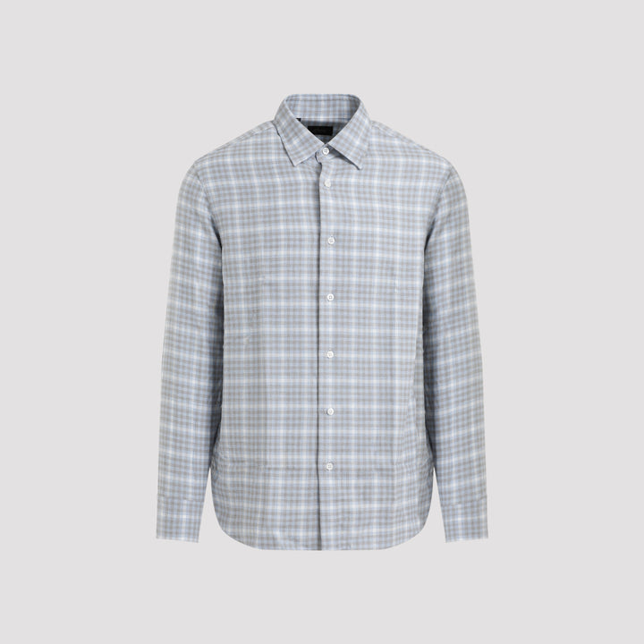 Sky Blue Cotton Hidden Shirt-0