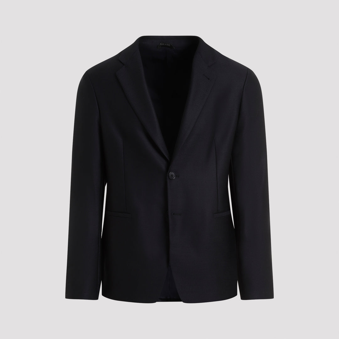 Ultramarine Blue Virgin Wool Blazer-0